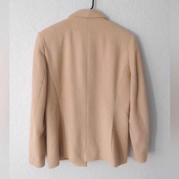Vintage Stephanie Andrews Camel Wool Cashmere Blazer Jacket womens 10 - Picture 4 of 5